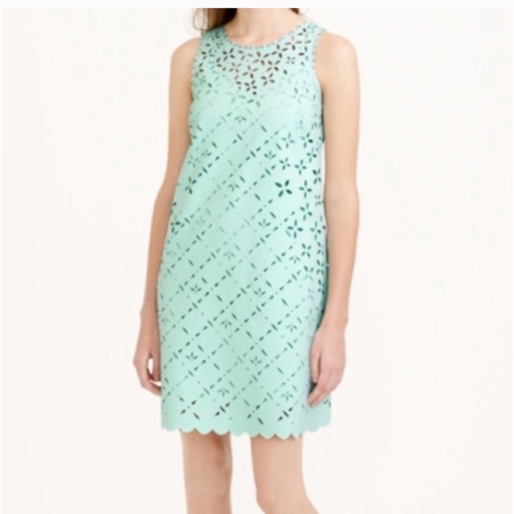 Jcrew Lace Lasercut Mini Shift Dress w Slip